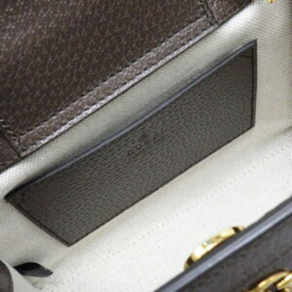 Gucci Diana Shoulder Bag Camel Brown Ebony Jumbo GG Canvas Leather - Picture 6 of 10